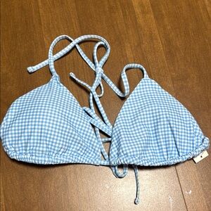 Aerie Blue Gingham Bikini Top